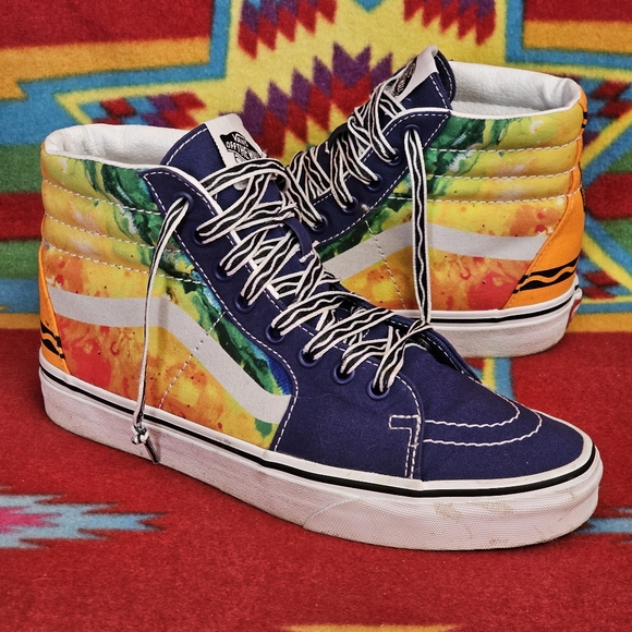 Vans Off The Wall X Crayola Shoes Womens 8 / Mens 6.5 SK8-Hi Top Mashup Melt - Picture 1 of 11